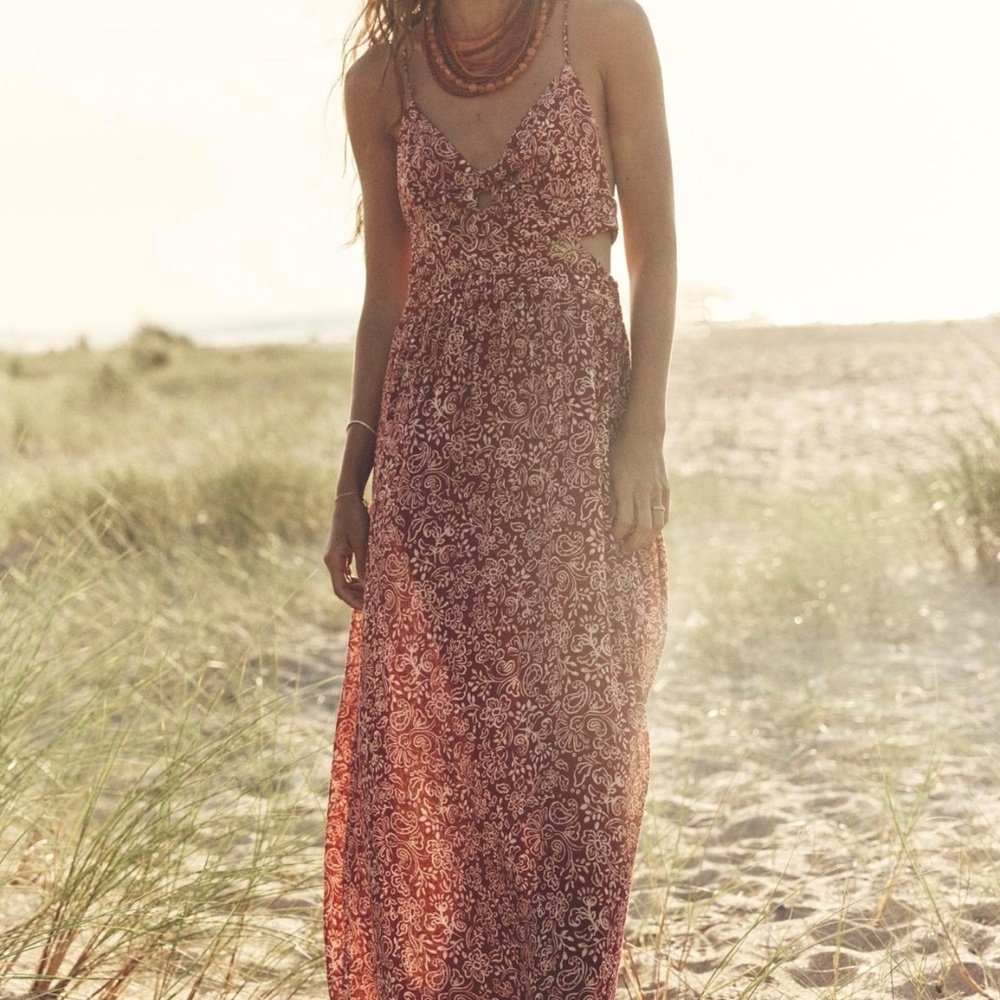 Zara floral printed dress with cut outs